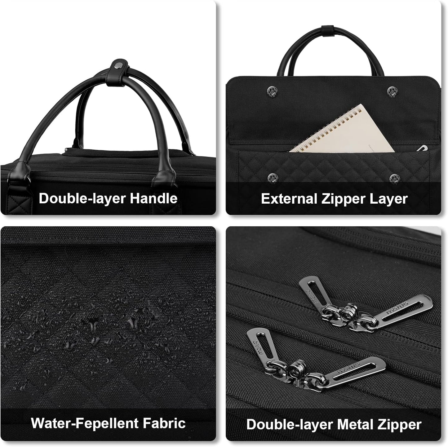 MOSISO Rolling Laptop Bag, 15.6 inch Rolling Briefcase for Women Men, Expandable Overnight Computer Bag with Flapover Pocket & Belt on 2 Wheels for Work Travel Business, Black