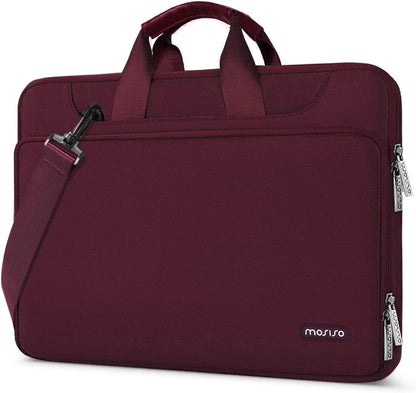 MOSISO 360 Laptop Shoulder Bag with Matching Color Sleeve & Luggage Strap, Fits 13–17.3 Inch Dell XPS HP Pavilion IdeaPad Acer Alienware Omen Notebook