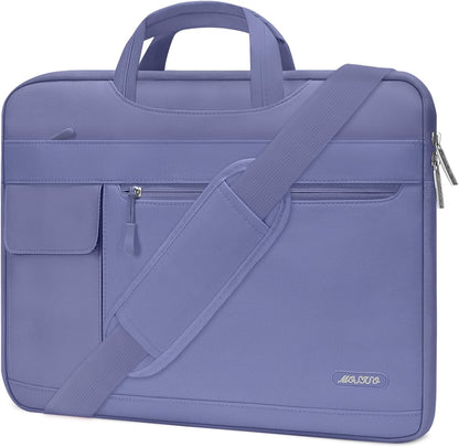 MOSISO Laptop Shoulder Bag Compatible with MacBook Air/Pro,13/13.3/16 inch Notebook,Compatible with MacBook Pro 14 inch M5 M4 M3 M2 M1 2026-2021,Polyester Flapover Briefcase Sleeve Case, Black