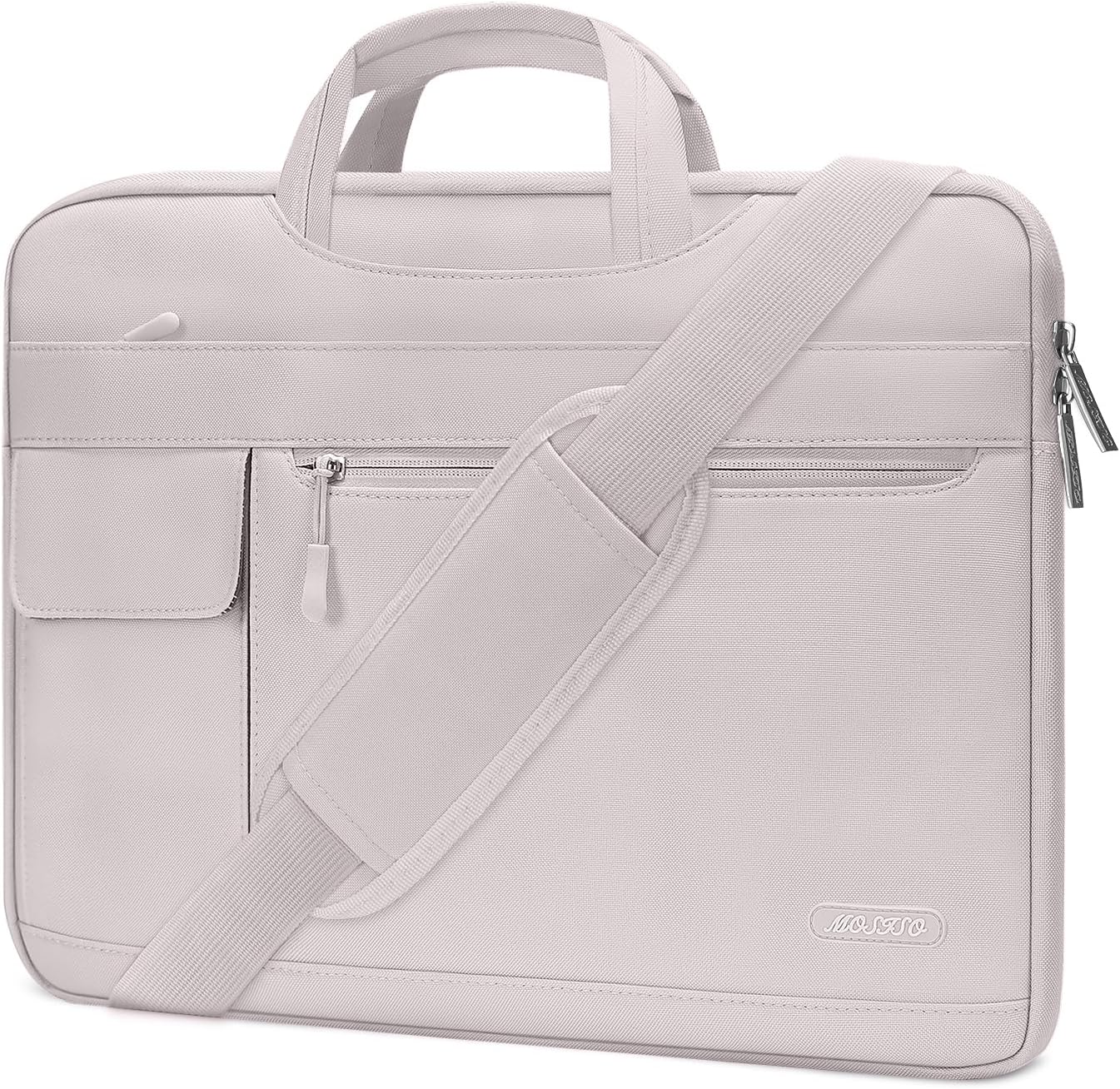 MOSISO Laptop Shoulder Bag Compatible with MacBook Air/Pro,13/13.3/16 inch Notebook,Compatible with MacBook Pro 14 inch M5 M4 M3 M2 M1 2026-2021,Polyester Flapover Briefcase Sleeve Case, Black