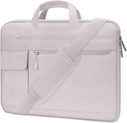 MOSISO Laptop Shoulder Bag Compatible with MacBook Air/Pro,13/13.3/16 inch Notebook,Compatible with MacBook Pro 14 inch M5 M4 M3 M2 M1 2026-2021,Polyester Flapover Briefcase Sleeve Case, Black
