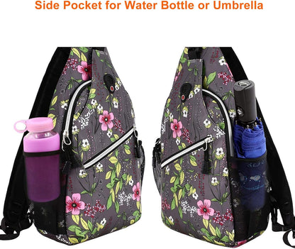 MOSISO Sling Backpack,Travel Hiking Daypack Periwinkle Crossbody Shoulder Bag, Gray