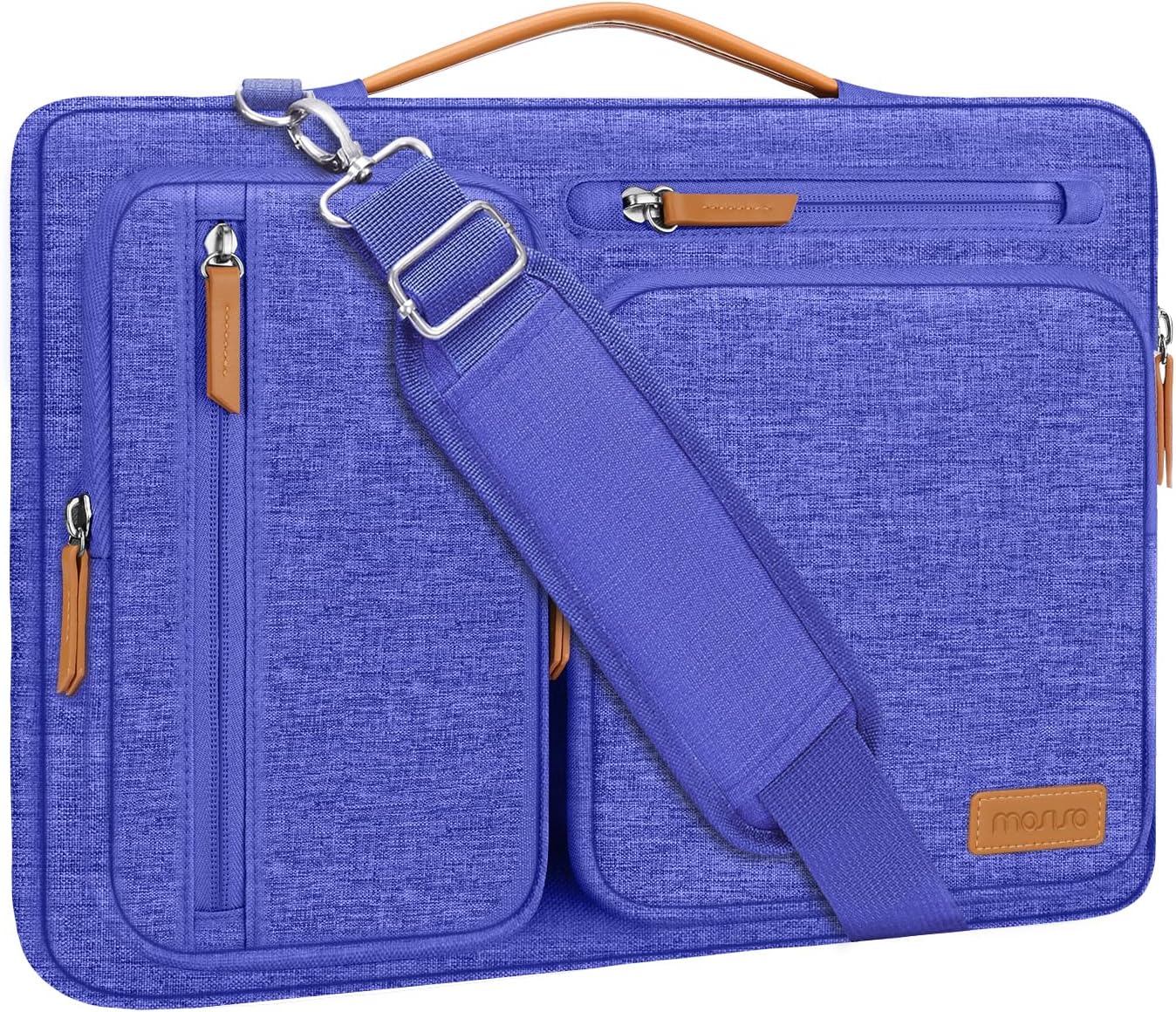 MOSISO 360 Protective Laptop Shoulder Bag 13-17.3 inch, 13 13.3 14 15 16 17.3 inch Computer Bags Compatible with MacBook Pro 16 inch, HP, Dell, Lenovo, Asus Notebook,Side Open Messenger Bag with 4 Zipper Pocket
