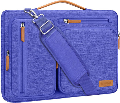 MOSISO 360 Protective Laptop Shoulder Bag 13-17.3 inch, 13 13.3 14 15 16 17.3 inch Computer Bags Compatible with MacBook Pro 16 inch, HP, Dell, Lenovo, Asus Notebook,Side Open Messenger Bag with 4 Zipper Pocket