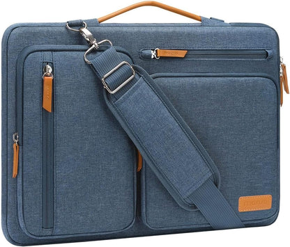MOSISO 360 Protective Laptop Shoulder Bag 13-17.3 inch, 13 13.3 14 15 16 17.3 inch Computer Bags Compatible with MacBook Pro 16 inch, HP, Dell, Lenovo, Asus Notebook,Side Open Messenger Bag with 4 Zipper Pocket