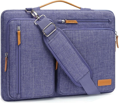 MOSISO 360 Protective Laptop Shoulder Bag 13-17.3 inch, 13 13.3 14 15 16 17.3 inch Computer Bags Compatible with MacBook Pro 16 inch, HP, Dell, Lenovo, Asus Notebook,Side Open Messenger Bag with 4 Zipper Pocket