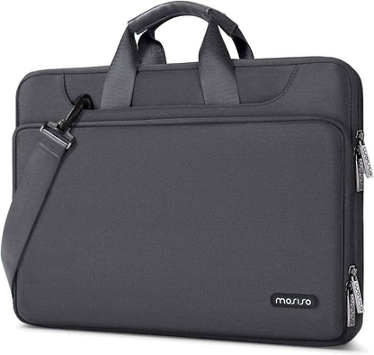 MOSISO 360 Laptop Shoulder Bag with Matching Color Sleeve & Luggage Strap, Fits 13–17.3 Inch Dell XPS HP Pavilion IdeaPad Acer Alienware Omen Notebook