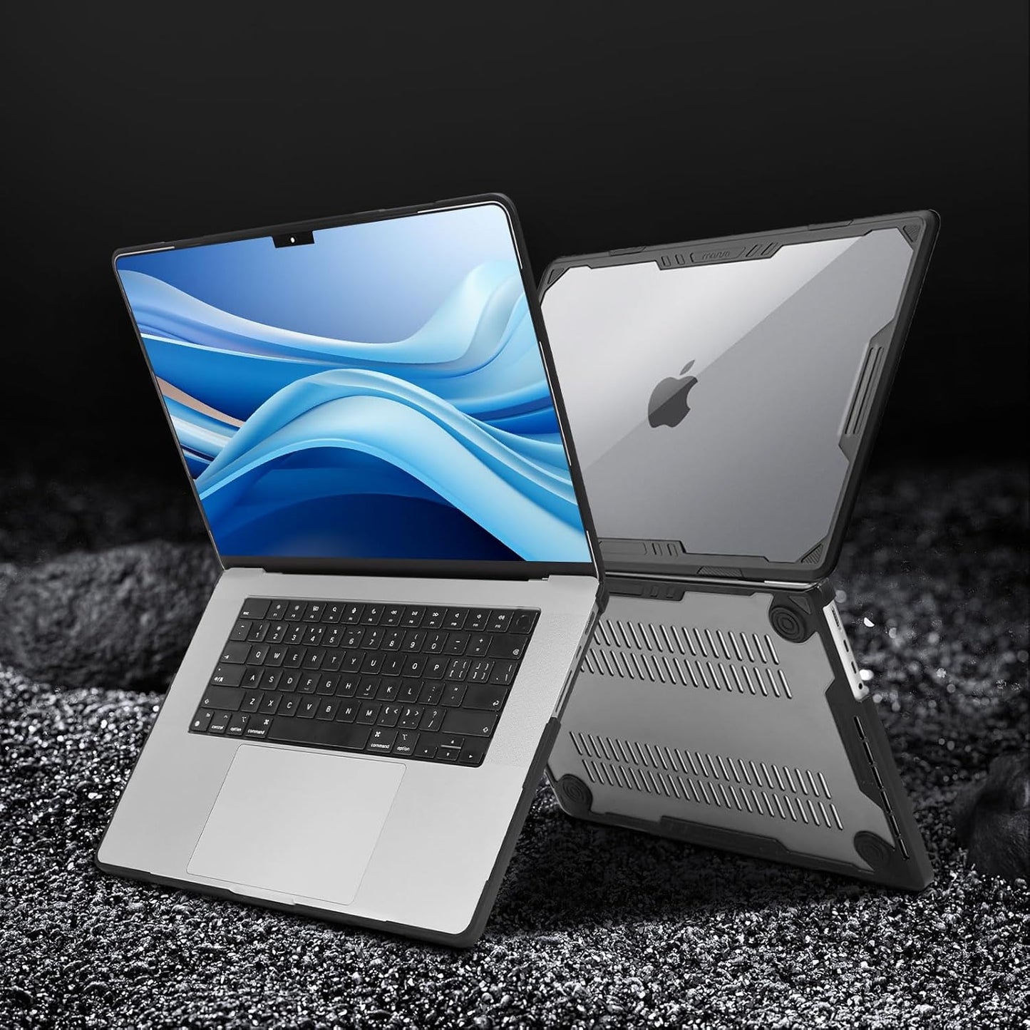 MOSISO Compatible with MacBook Pro 16 inch Case 2025-2021 M4 M3 M2 M1 A3403 A3186 A2991 A2780 A2485, Symmetric Geometric Heavy Duty Hard Shell Case with TPU Bumper&Keyboard Cover&Type C, Black