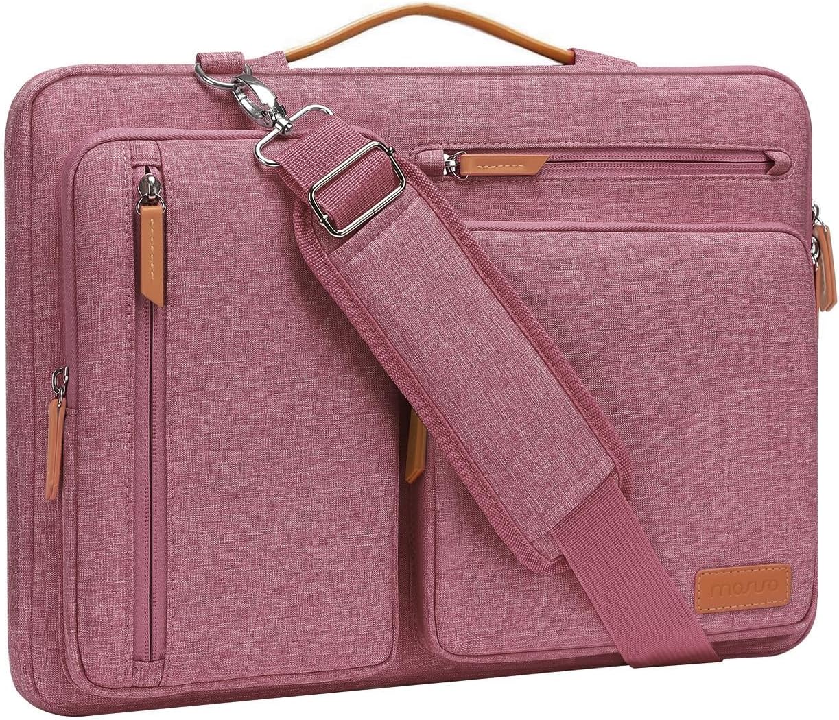 MOSISO 360 Protective Laptop Shoulder Bag 13-17.3 inch, 13 13.3 14 15 16 17.3 inch Computer Bags Compatible with MacBook Pro 16 inch, HP, Dell, Lenovo, Asus Notebook,Side Open Messenger Bag with 4 Zipper Pocket