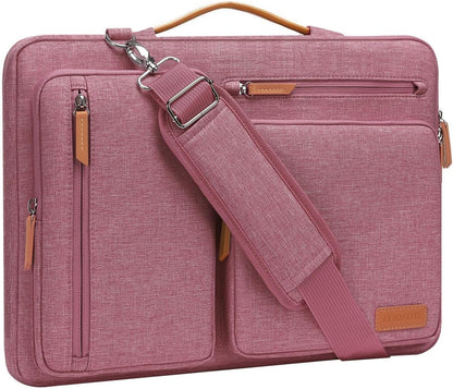 MOSISO 360 Protective Laptop Shoulder Bag 13-17.3 inch, 13 13.3 14 15 16 17.3 inch Computer Bags Compatible with MacBook Pro 16 inch, HP, Dell, Lenovo, Asus Notebook,Side Open Messenger Bag with 4 Zipper Pocket