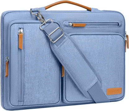 MOSISO 360 Protective Laptop Shoulder Bag 13-17.3 inch, 13 13.3 14 15 16 17.3 inch Computer Bags Compatible with MacBook Pro 16 inch, HP, Dell, Lenovo, Asus Notebook,Side Open Messenger Bag with 4 Zipper Pocket