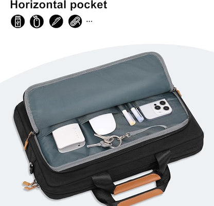 MOSISO Laptop Shoulder Messenger Bag, Computer Bag, Briefcase with Front Rectangle&Horizontal Pockets&Belt iMosiso