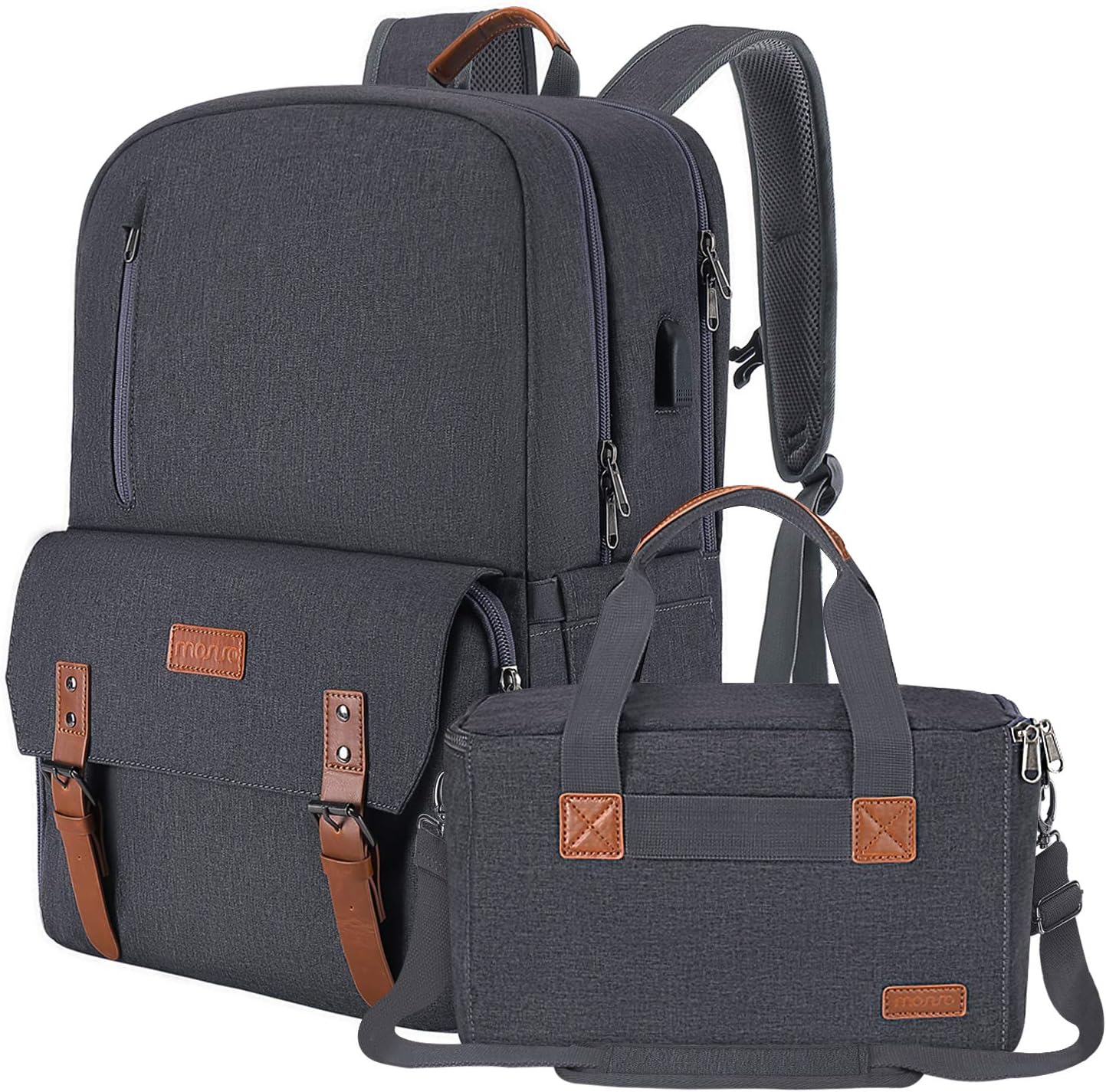 MOSISO Camera Backpack 17.3 inch, DSLR/SLR/Mirrorless Case with Laptop Compartment&Built-in Photography Insert Bag&USB-charging Port&Rain Cover Compatible with Canon/Nikon/Sony/Laptop, Space Gray
