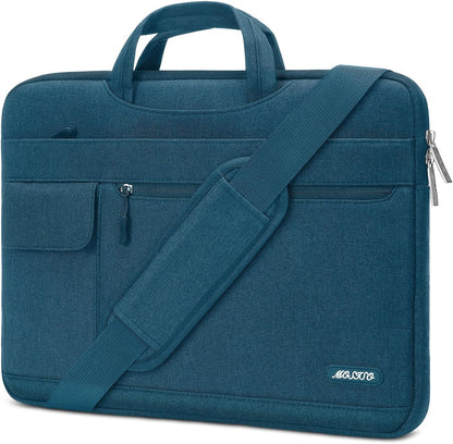 MOSISO Laptop Shoulder Bag Compatible with MacBook Air/Pro,13/13.3/16 inch Notebook,Compatible with MacBook Pro 14 inch M5 M4 M3 M2 M1 2026-2021,Polyester Flapover Briefcase Sleeve Case, Black