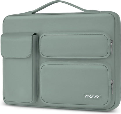 MOSISO 360 Protective Laptop Case 13.3 inch, 13-13.3 inch Laptop Sleeve Compatible with MacBook Air/Pro 13 / Pro 14, HP Dell ASUS Lenovo, Side Open Bag with 2 Raised&1 Flapover Pockets, Lavender Gray mysite