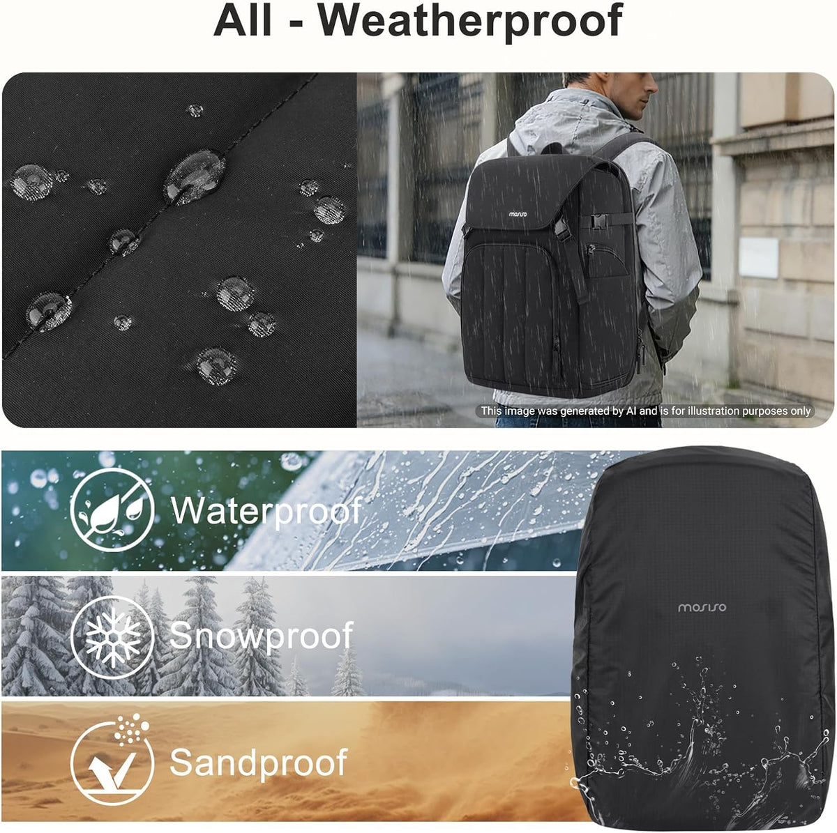 MOSISO Camera Backpack for DSLR, SLR & Mirrorless — Shockproof Padded Photography Bag with Tripod Mount, Anti-Theft Pocket & Modular Inserts
