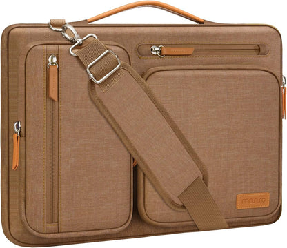 MOSISO 360 Protective Laptop Shoulder Bag 13-17.3 inch, 13 13.3 14 15 16 17.3 inch Computer Bags Compatible with MacBook Pro 16 inch, HP, Dell, Lenovo, Asus Notebook,Side Open Messenger Bag with 4 Zipper Pocket