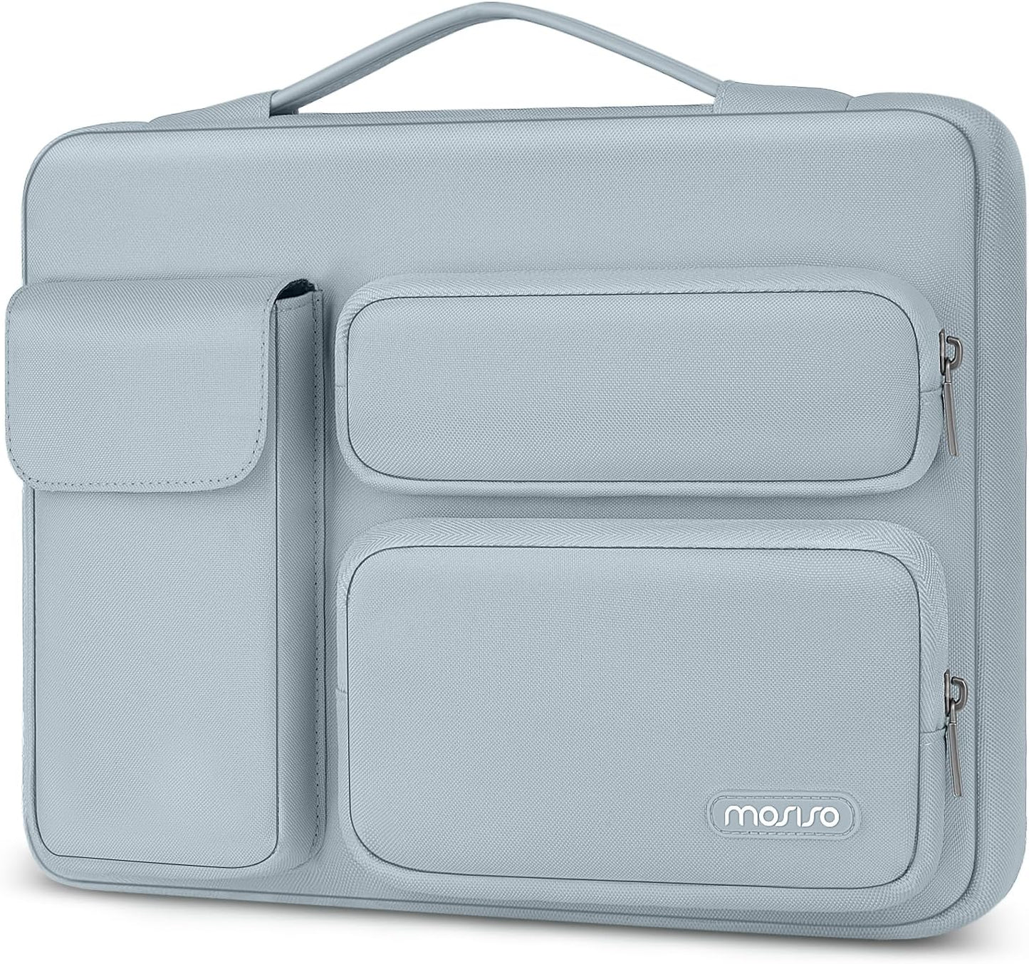 MOSISO 360 Protective Laptop Case 13.3 inch, 13-13.3 inch Laptop Sleeve Compatible with MacBook Air/Pro 13 / Pro 14, HP Dell ASUS Lenovo, Side Open Bag with 2 Raised&1 Flapover Pockets, Lavender Gray mysite