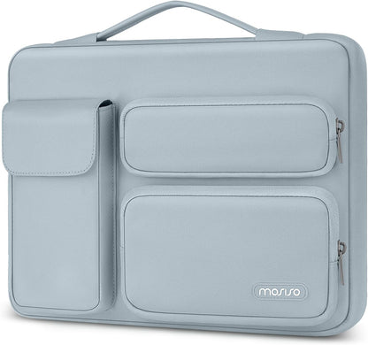 MOSISO 360 Protective Laptop Case 13.3 inch, 13-13.3 inch Laptop Sleeve Compatible with MacBook Air/Pro 13 / Pro 14, HP Dell ASUS Lenovo, Side Open Bag with 2 Raised&1 Flapover Pockets, Lavender Gray mysite