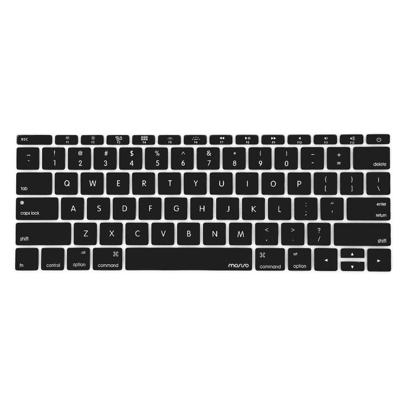 MOSISO Keyboard Cover Compatible with MacBook Pro with Touch Bar 13 and 15 inch 2019 2018 2017 2016 (Model: A2159, A1989, A1990, A1706, A1707), Silicone Skin Protector, Black