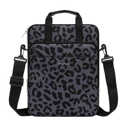MOSISO 12.9 inch Tablet Sleeve Bag for iPad Pro 13 M4&iPad Air 13 M3 M2,iPad Pro 12.9 M2 M1 6/5th,Surface Laptop Go 12.4,Galaxy Tab S8+/S9+ 12.4, Leopard Grain Tablet Shoulder Bag with 3 Pockets
