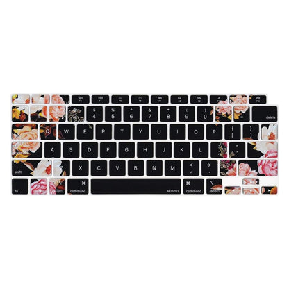 MOSISO Peony Keyboard Cover Only Compatible with MacBook Air 13 inch 2021 2020 Release A2337 M1 A2179 Retina Display with Touch ID Backlit Magic Keyboard, Waterproof Protective Silicone Skin
