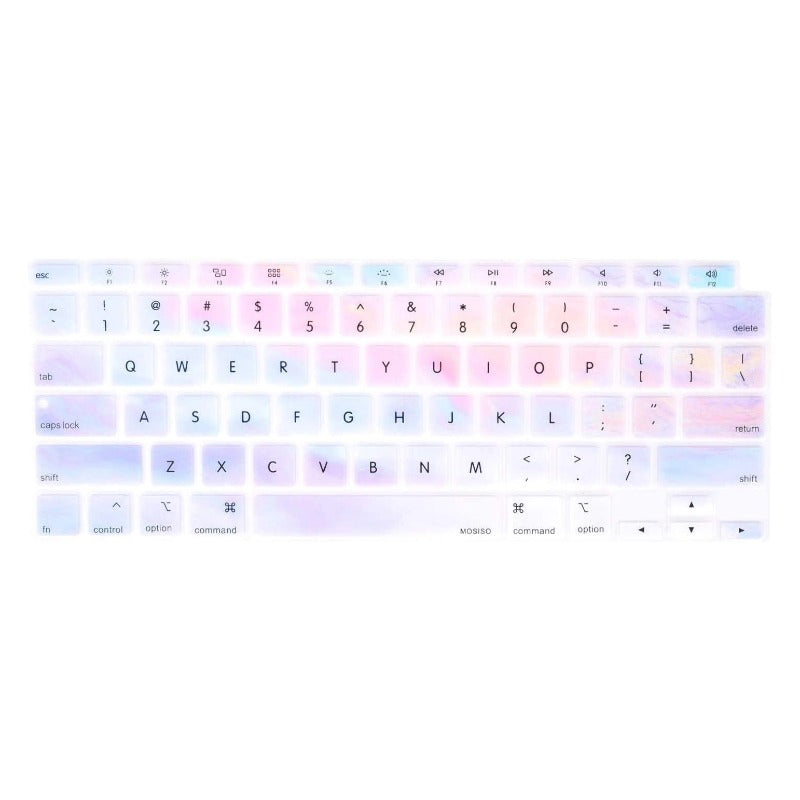 MOSISO Keyboard Cover Only Compatible with MacBook Air 13 inch 2021 2020 Release A2337 M1 A2179 Retina Display with Touch ID Backlit Magic Keyboard, Waterproof Protective Silicone Skin,Colorful Clouds