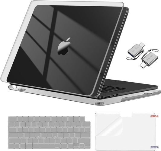 MOSISO Compatible with MacBook Air 13 inch Case 2025-2022 M4 A3240 M3 A3113 M2 A2681,MacBook Air 15 inch Surpass Natural Beauty Hard Shell&Keyboard Cover&Screen Film&Type C