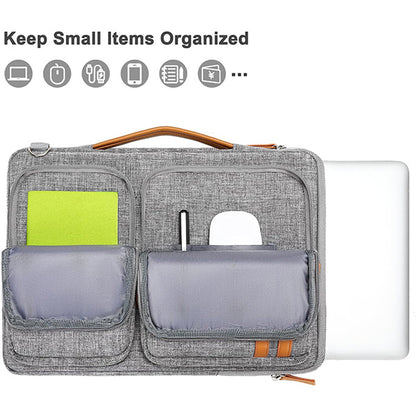 MOSISO 360 Shockproof Multi-Pocket Business Laptop Bag with Detachable Shoulder Strap, Handle & Luggage Sleeve, Fits 15.6 Inch MacBook HP Dell Notebook