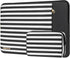 MOSISO Laptop Sleeve Compatible with MacBook Air/Pro, 13-13.3 inch Notebook, Compatible with MacBook Pro 14 inch 2023-2021 A2779 M2 A2442 M1, Horizontal Stripe PU Leather Bag with Small Purse, Black