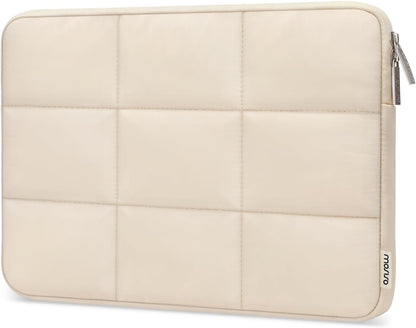 MOSISO Puffy Laptop Sleeve 13-14 inch, Compatible with MacBook Air/Pro 13.3, HP, Dell, Lenovo, Asus Notebook, Rectangle Quilted Puffer Laptop Carrying Case, Laptop Sleeve Case for Women, Sand iMosiso