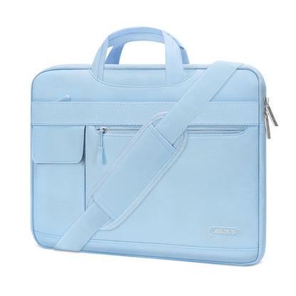 MOSISO Polyester Flapover Laptop Shoulder Briefcase Sleeve, Fits 13.3-15.6 Inch MacBook Air Pro M1-M5 Notebook
