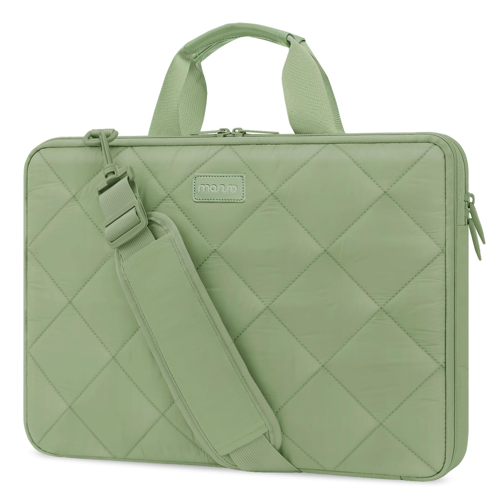 MOSISO 360 Protective Laptop Shoulder Bag, 13-15.6 inch Double Layer Fluffy Padded Laptop Bag with Anti-theft Zipper Compatible with MacBook Pro 16 inch, HP, Dell, Lenovo, Asus Notebook, Sand iMosiso