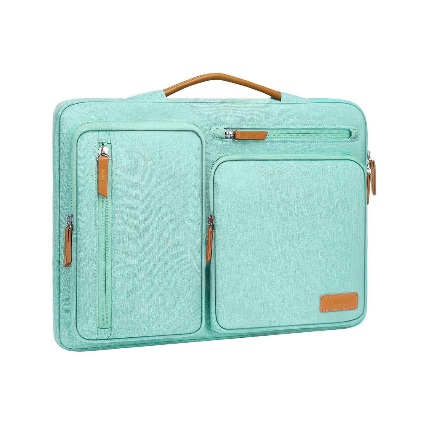 MOSISO 360 Protective Laptop Case 16 inch, 15-15.6 inch Laptop Sleeve Compatible with MacBook Pro 16, HP, Acer, Dell, Lenovo, ASUS, Side Open Carrying Case with 4 Zipper Pockets&Handle, Teal Green