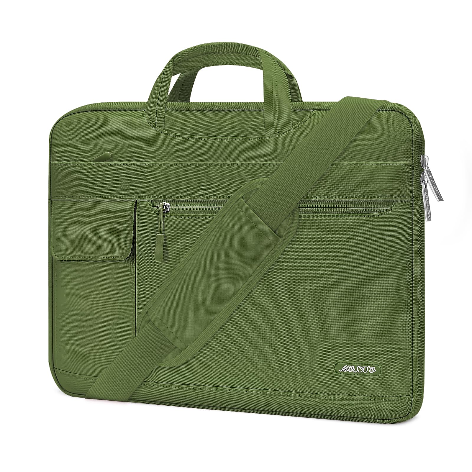 MOSISO Laptop Shoulder Bag Compatible with MacBook Air 13-16 inch M2 A2681 M1 A2337 A2179 A1932/Pro 13 M2 M1 A2338 A2251 A2289 A2159 A1989 A1706 A1708,Polyester Flapover Briefcase Sleeve Case iMosiso