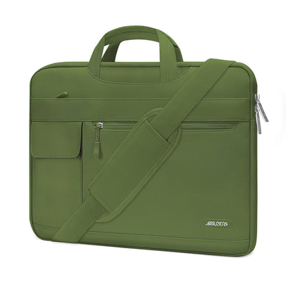 MOSISO Laptop Shoulder Bag Compatible with MacBook Air 13-16 inch M2 A2681 M1 A2337 A2179 A1932/Pro 13 M2 M1 A2338 A2251 A2289 A2159 A1989 A1706 A1708,Polyester Flapover Briefcase Sleeve Case iMosiso