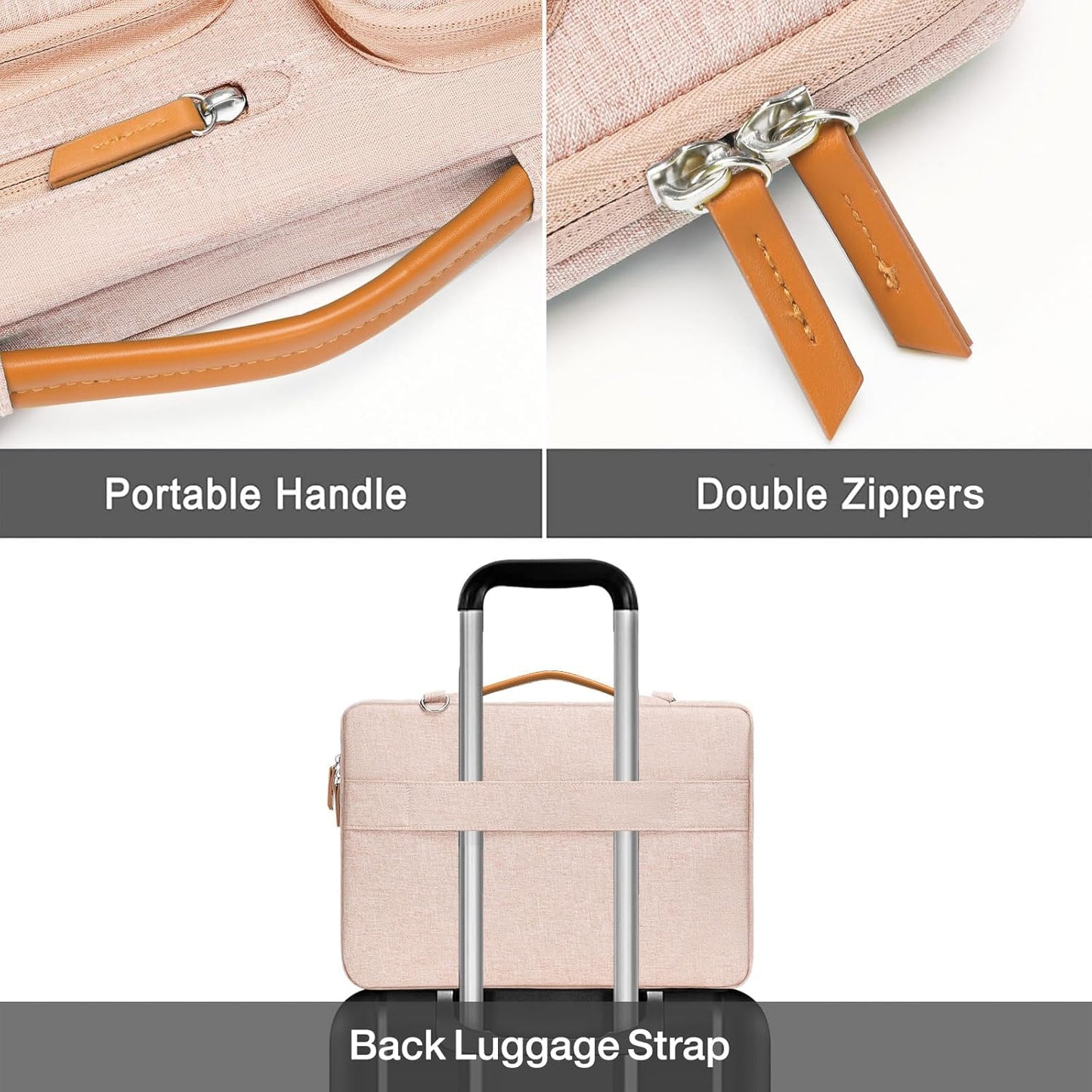 MOSISO 360 Protective Laptop Case 16 inch, 15-15.6 inch Laptop Sleeve Compatible with MacBook Pro 16, HP, Acer, Dell, Lenovo, ASUS, Side Open Carrying Case with 4 Zipper Pockets&Handle, Khaki iMosiso