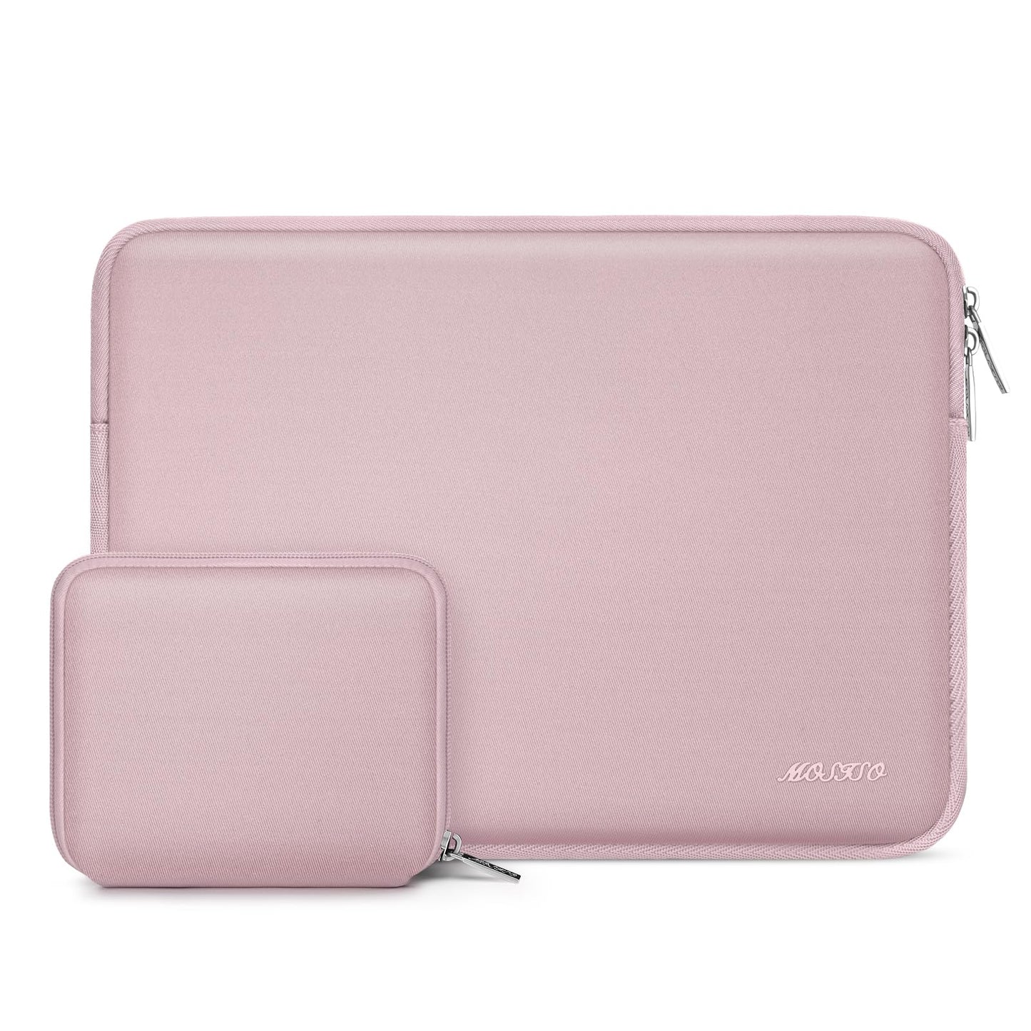 MOSISO 14 inch Laptop Case Sleeve Bag Compatible with HP Lenovo Dell | ASUS Acer | HP Stream | Dell Latitude | Lenovo IdeaPad | Neoprene Computer Sleeve | with Small Case | Baby Pink