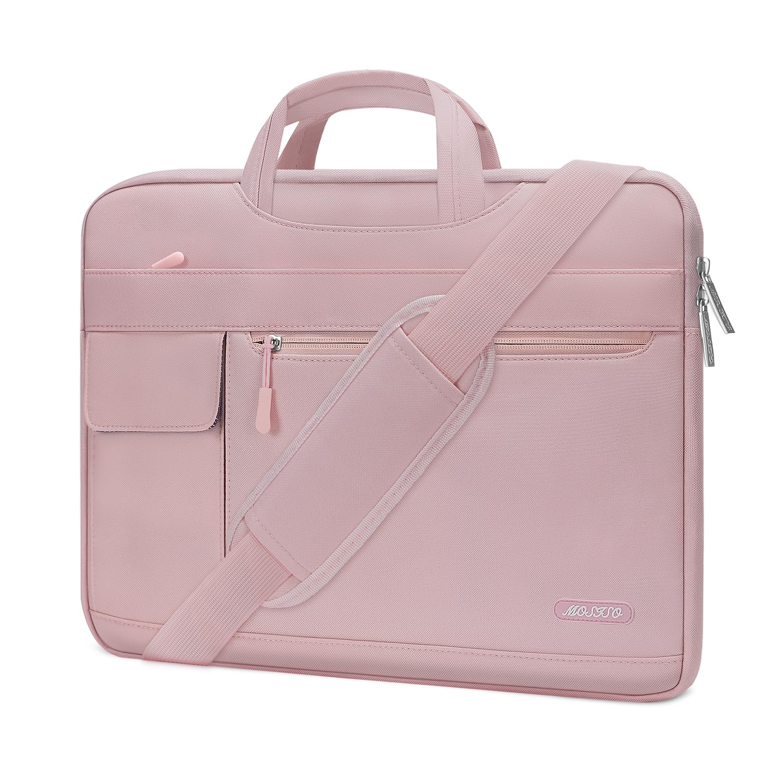 MOSISO Laptop Shoulder Bag Compatible with MacBook Air 13-16 inch M2 A2681 M1 A2337 A2179 A1932/Pro 13 M2 M1 A2338 A2251 A2289 A2159 A1989 A1706 A1708,Polyester Flapover Briefcase Sleeve Case iMosiso
