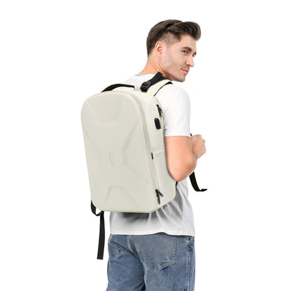 MOSISO 15.6-16 inch 35L Laptop Backpack with USB Charging Port for Women Men, Waterproof Hardshell Travel Business Computer Bag, Anti-Theft Daypack with Luggage Strap, Beige iMosiso