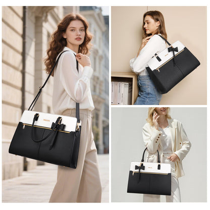 MOSISO Laptop Tote Bag for Women, Large Capacity Handbag Shoulder Computer Bags Work Briefcase for Business Teacher Office