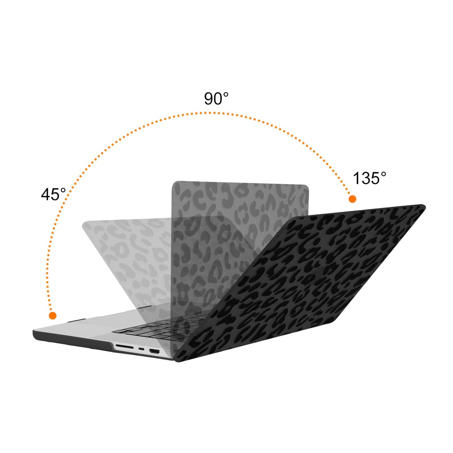 MOSISO Compatible with MacBook Pro 16 inch Case 2025 2024 2023 2022 2021 M4 M3 M2 M1 A3403 A3186 A2991 A2780 A2485 Pro Max Chip, Plastic Leopard Grain Hard Case&Keyboard Cover&Screen Film, Black