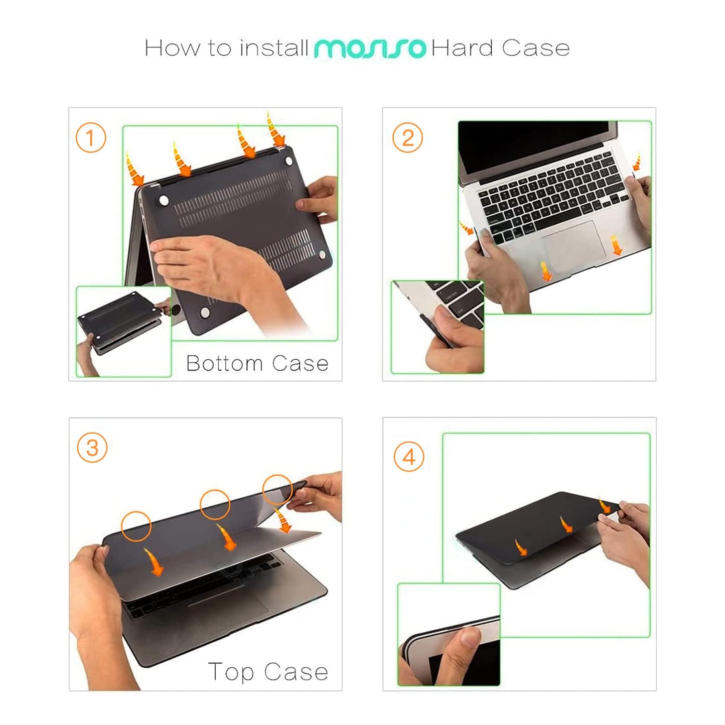 MOSISO Compatible with MacBook Air 13 inch Case (Models: A1466 & A1369, Older Version 2010-2017 Release), Protective Plastic Hard Shell Case Cover, Black