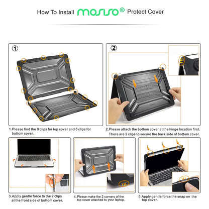 MOSISO Compatible with MacBook Air 13 inch Case 2022 2021 2020 Release A2337 M1 A2179 with Retina Display Touch ID, Heavy Duty Plastic Hard Shell Case with TPU Bumper & Keyboard Cover, Black