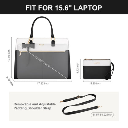 MOSISO Laptop Tote Bag for Women, Large Capacity Handbag Shoulder Computer Bags Work Briefcase for Business Teacher Office