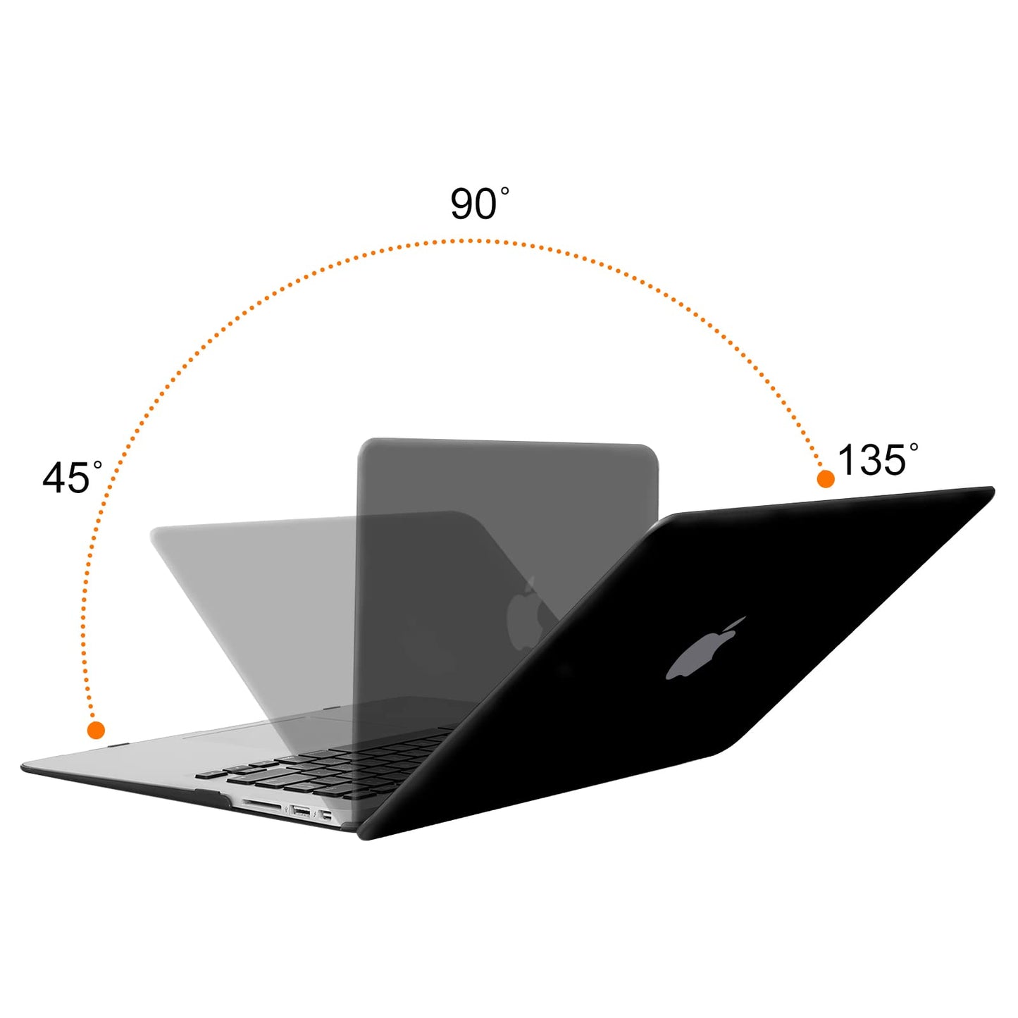 MOSISO Compatible with MacBook Air 13 inch Case (Models: A1466 & A1369, Older Version 2010-2017 Release), Protective Plastic Hard Shell Case Cover, Black