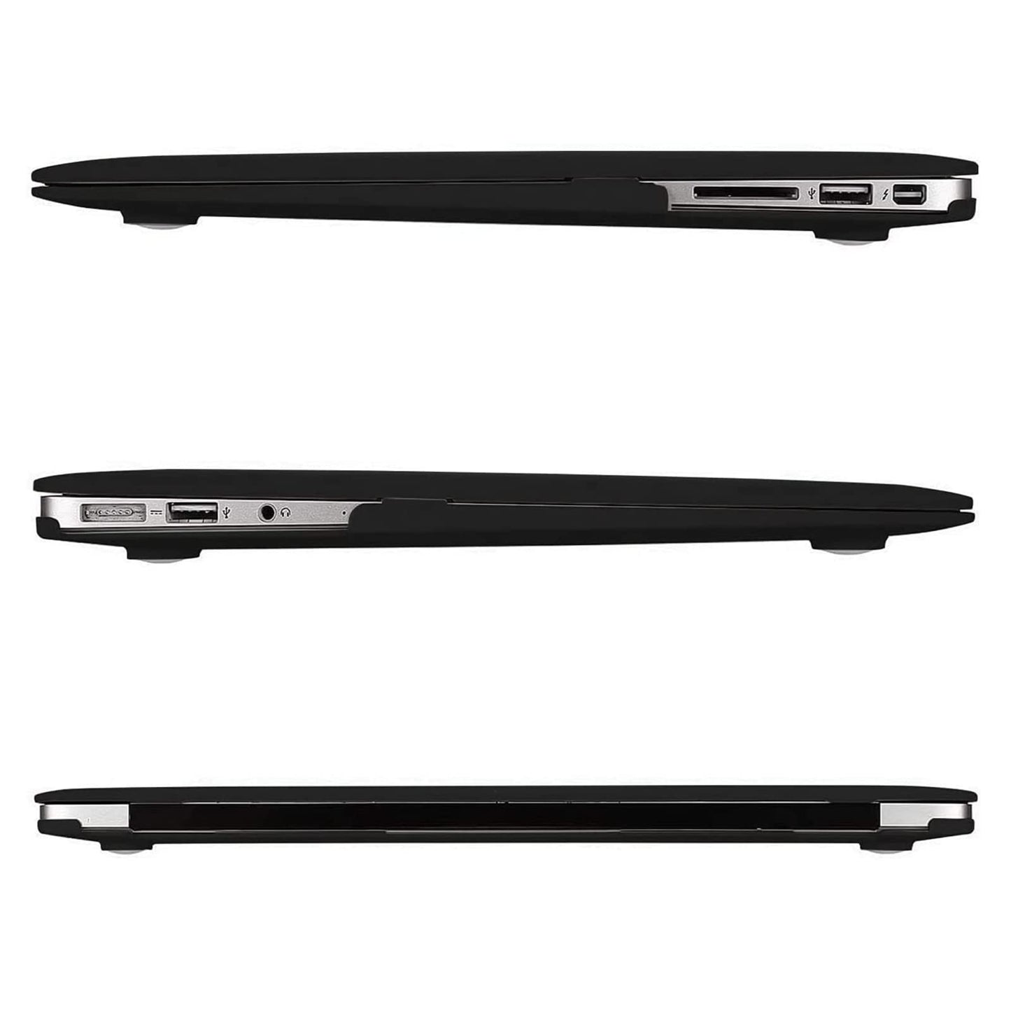 MOSISO Compatible with MacBook Air 13 inch Case (Models: A1466 & A1369, Older Version 2010-2017 Release), Protective Plastic Hard Shell Case Cover, Black
