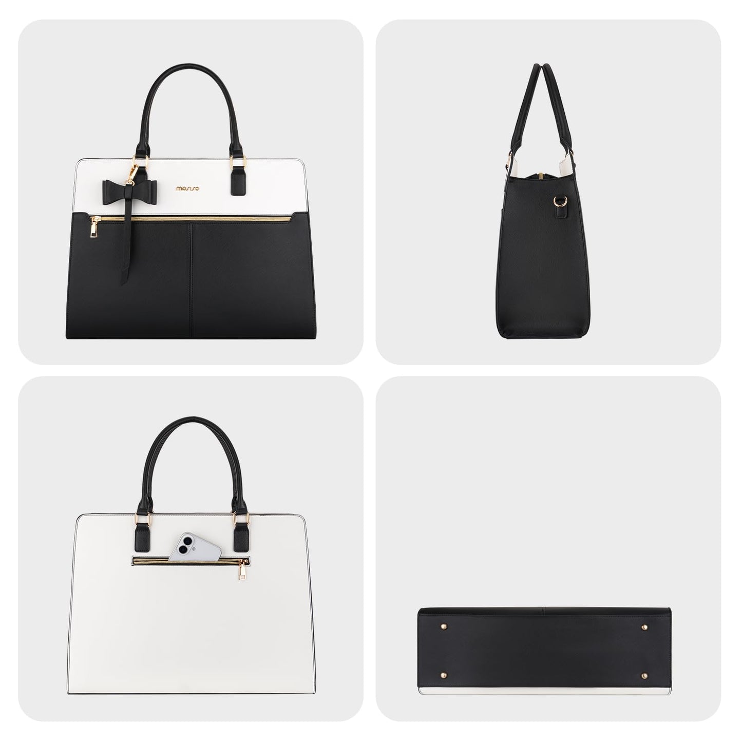 MOSISO Laptop Tote Bag for Women, Large Capacity Handbag Shoulder Computer Bags Work Briefcase for Business Teacher Office
