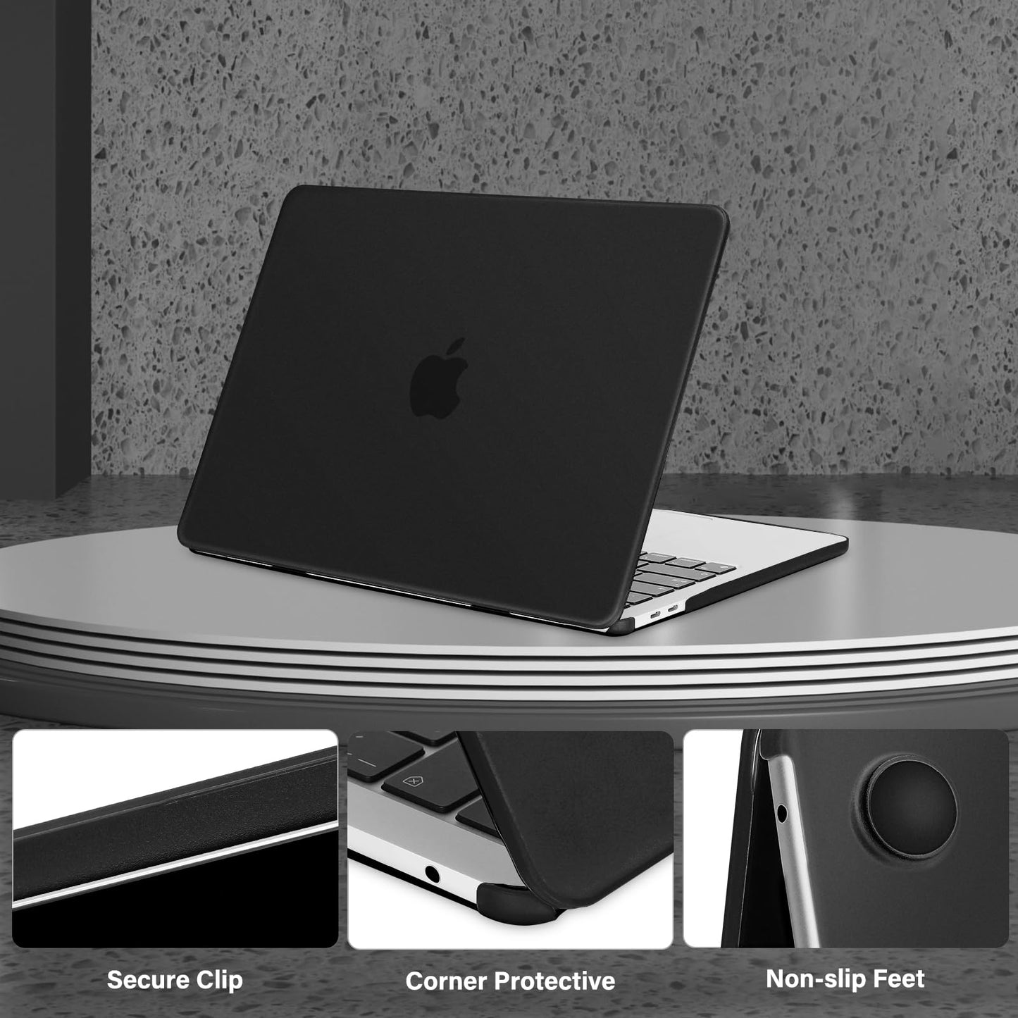 MOSISO Compatible with MacBook Pro 13 inch Case M2 2025, 2024, 2023, 2022-2016 A2338 M1 A2251 A2289 A2159 A1989 A1708 A1706,Shockproof Anti-Fingerprint Scratch Resistant PP Matte Soft Case, Black