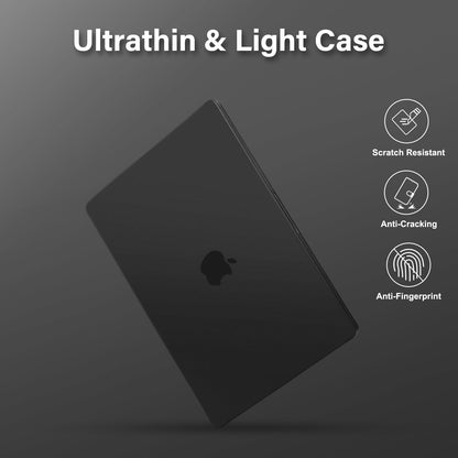 MOSISO Compatible with MacBook Pro 13 inch Case M2 2025, 2024, 2023, 2022-2016 A2338 M1 A2251 A2289 A2159 A1989 A1708 A1706,Shockproof Anti-Fingerprint Scratch Resistant PP Matte Soft Case, Black